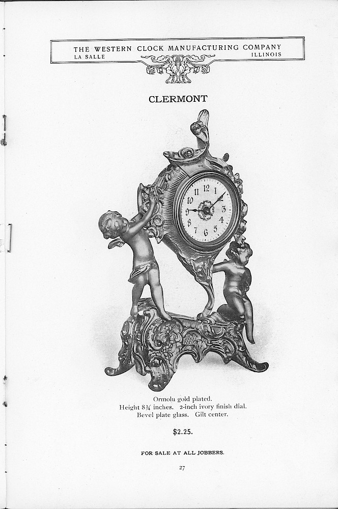 1904 Western Clock Mfg. Co. Catalog (missing pp. 21 - 24); La Salle; Illinois > 27. 1904 Western Clock Mfg. Co. Catalog (missing pp. 21 - 24); La Salle; Illinois; page 27