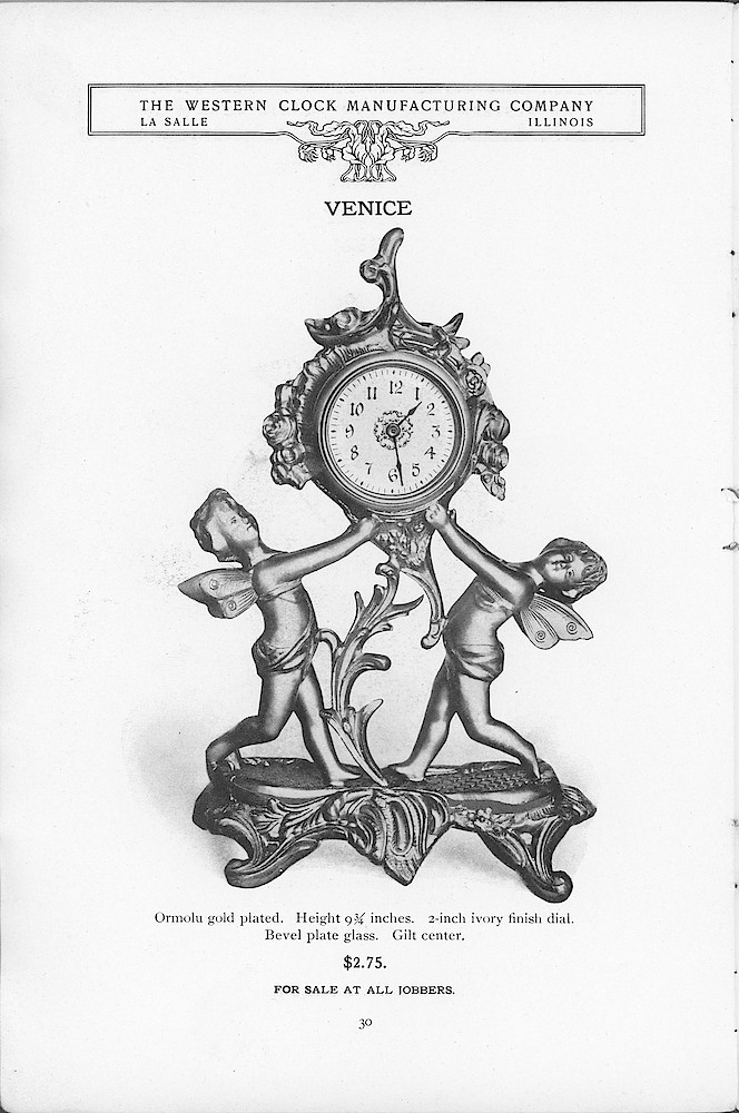 1904 Western Clock Mfg. Co. Catalog (missing pp. 21 - 24); La Salle; Illinois > 30. 1904 Western Clock Mfg. Co. Catalog (missing pp. 21 - 24); La Salle; Illinois; page 30