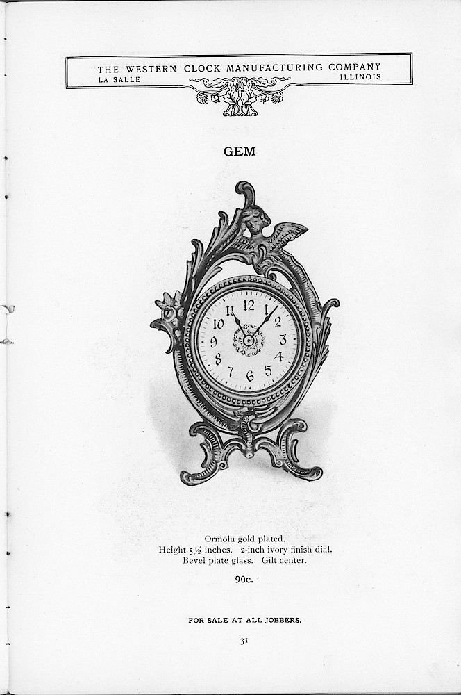 1904 Western Clock Mfg. Co. Catalog (missing pp. 21 - 24); La Salle; Illinois > 31. 1904 Western Clock Mfg. Co. Catalog (missing pp. 21 - 24); La Salle; Illinois; page 31