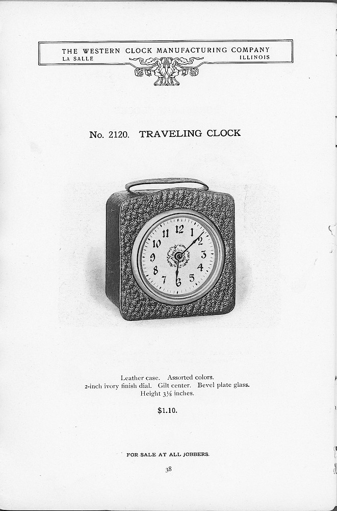 1904 Western Clock Mfg. Co. Catalog (missing pp. 21 - 24); La Salle; Illinois > 38. 1904 Western Clock Mfg. Co. Catalog (missing pp. 21 - 24); La Salle; Illinois; page 38