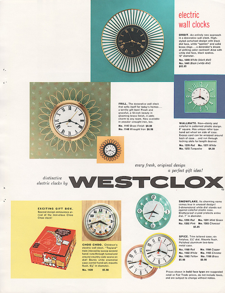 1958 Westclox Catalog; Westclox; La Salle; Illinois; Division of General Time Corporation > 5. 1958 Westclox Catalog, Price Lists and Assortment Catalog; Westclox; La Salle; Illinois; Division of General Time Corporaion; page 5