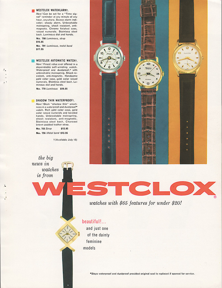 1958 Westclox Catalog; Westclox; La Salle; Illinois; Division of General Time Corporation > 9. 1958 Westclox Catalog, Price Lists and Assortment Catalog; Westclox; La Salle; Illinois; Division of General Time Corporaion; page 9