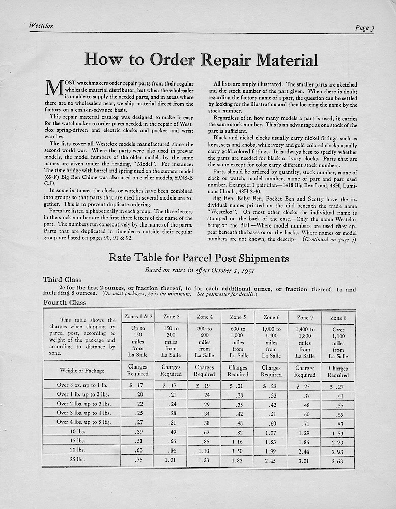 1950, First Aid for Injured Westclox; Westclox, Division of General Time Corporation, LaSalle, Illinois, USA > 3. 1950, First Aid for Injured Westclox; Westclox, Division of General Time Corporation, LaSalle, Illinois, USA; page 3