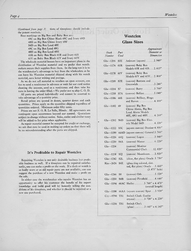 1950, First Aid for Injured Westclox; Westclox, Division of General Time Corporation, LaSalle, Illinois, USA > 4. 1950, First Aid for Injured Westclox; Westclox, Division of General Time Corporation, LaSalle, Illinois, USA; page 4