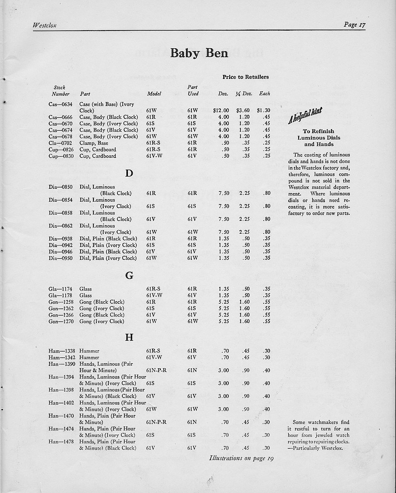 1950, First Aid for Injured Westclox; Westclox, Division of General Time Corporation, LaSalle, Illinois, USA > 17. 1950, First Aid for Injured Westclox; Westclox, Division of General Time Corporation, LaSalle, Illinois, USA; page 17