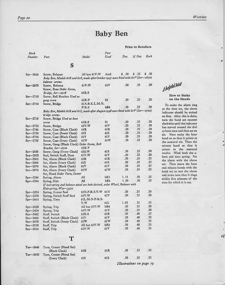 1950, First Aid for Injured Westclox; Westclox, Division of General Time Corporation, LaSalle, Illinois, USA > 20. 1950, First Aid for Injured Westclox; Westclox, Division of General Time Corporation, LaSalle, Illinois, USA; page 20