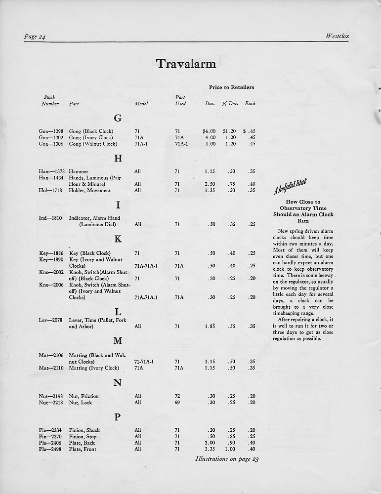 1950, First Aid for Injured Westclox; Westclox, Division of General Time Corporation, LaSalle, Illinois, USA > 24. 1950, First Aid for Injured Westclox; Westclox, Division of General Time Corporation, LaSalle, Illinois, USA; page 24