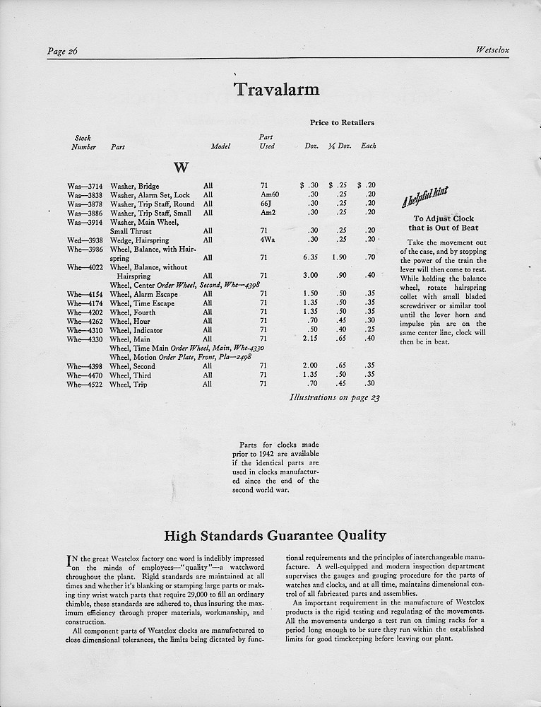 1950, First Aid for Injured Westclox; Westclox, Division of General Time Corporation, LaSalle, Illinois, USA > 26. 1950, First Aid for Injured Westclox; Westclox, Division of General Time Corporation, LaSalle, Illinois, USA; page 26