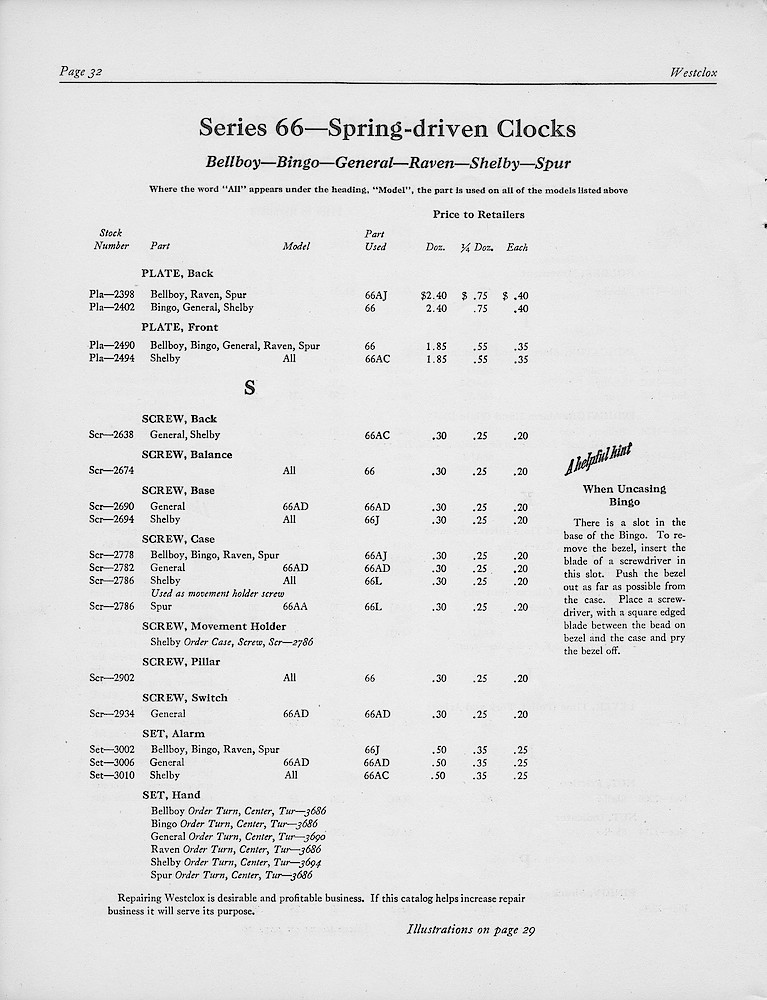 1950, First Aid for Injured Westclox; Westclox, Division of General Time Corporation, LaSalle, Illinois, USA > 32. 1950, First Aid for Injured Westclox; Westclox, Division of General Time Corporation, LaSalle, Illinois, USA; page 32