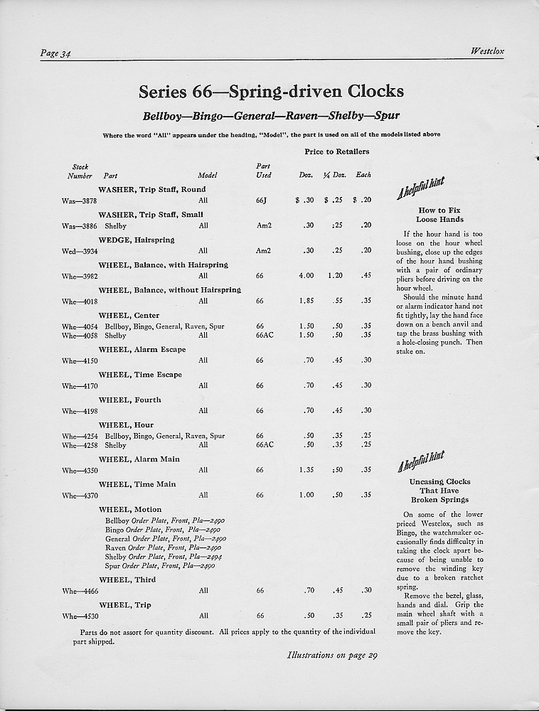 1950, First Aid for Injured Westclox; Westclox, Division of General Time Corporation, LaSalle, Illinois, USA > 34. 1950, First Aid for Injured Westclox; Westclox, Division of General Time Corporation, LaSalle, Illinois, USA; page 34