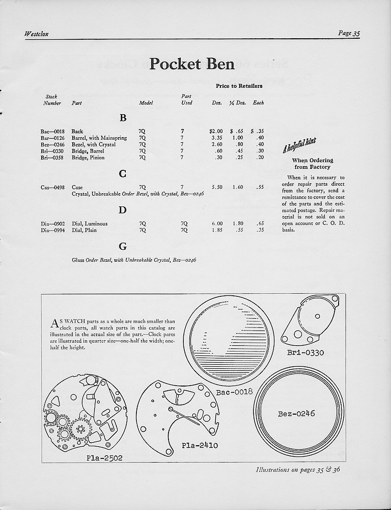 1950, First Aid for Injured Westclox; Westclox, Division of General Time Corporation, LaSalle, Illinois, USA > 35. 1950, First Aid for Injured Westclox; Westclox, Division of General Time Corporation, LaSalle, Illinois, USA; page 35