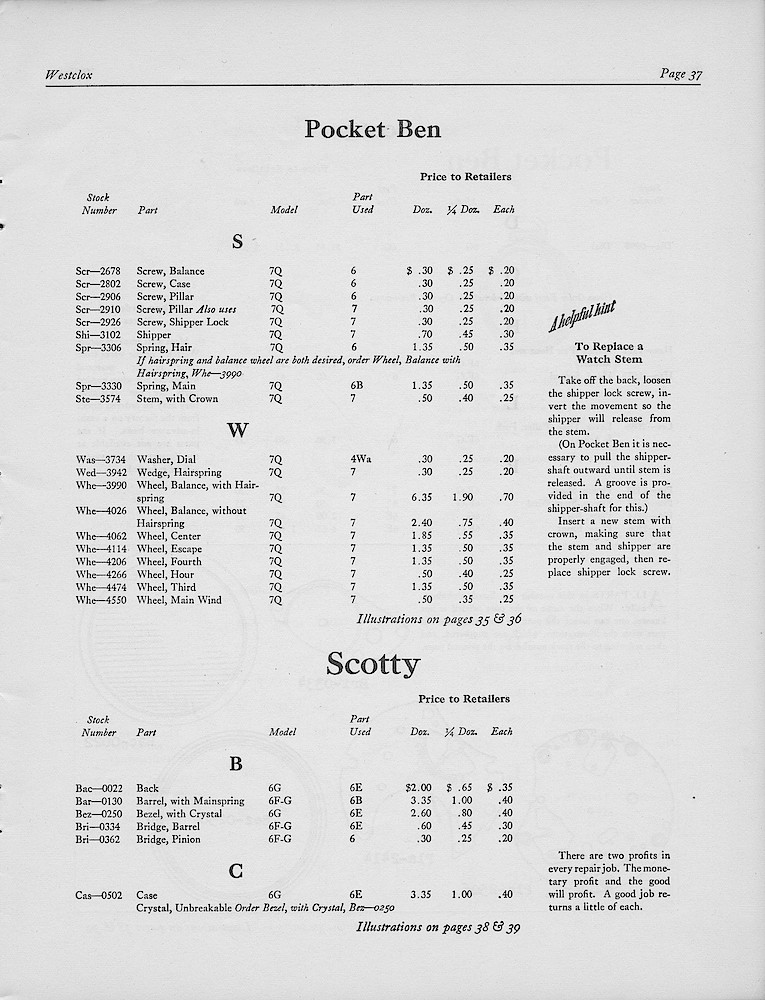 1950, First Aid for Injured Westclox; Westclox, Division of General Time Corporation, LaSalle, Illinois, USA > 37. 1950, First Aid for Injured Westclox; Westclox, Division of General Time Corporation, LaSalle, Illinois, USA; page 37