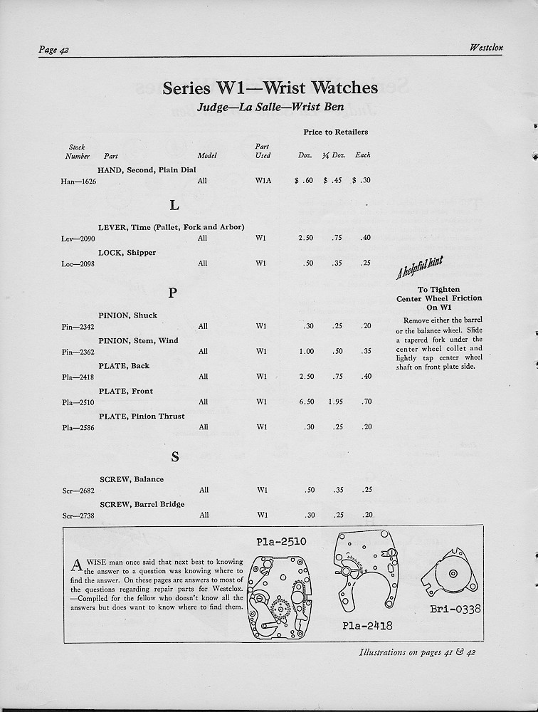 1950, First Aid for Injured Westclox; Westclox, Division of General Time Corporation, LaSalle, Illinois, USA > 42. 1950, First Aid for Injured Westclox; Westclox, Division of General Time Corporation, LaSalle, Illinois, USA; page 42