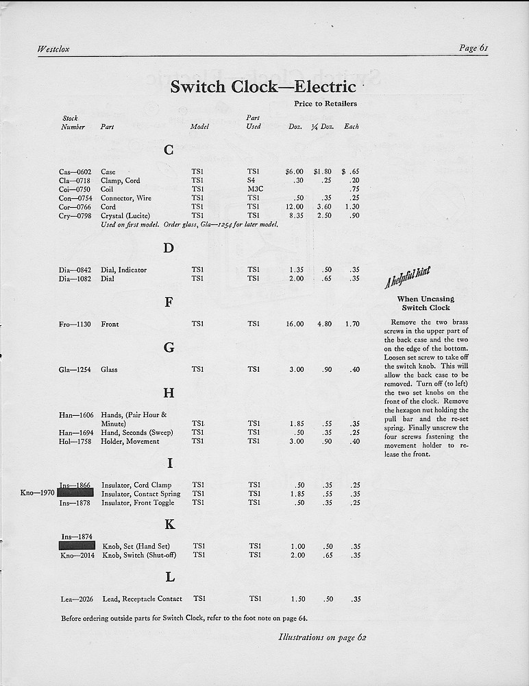 1950, First Aid for Injured Westclox; Westclox, Division of General Time Corporation, LaSalle, Illinois, USA > 61. 1950, First Aid for Injured Westclox; Westclox, Division of General Time Corporation, LaSalle, Illinois, USA; page 61