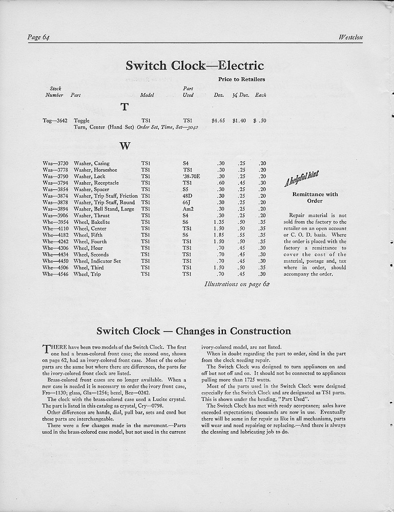 1950, First Aid for Injured Westclox; Westclox, Division of General Time Corporation, LaSalle, Illinois, USA > 64. 1950, First Aid for Injured Westclox; Westclox, Division of General Time Corporation, LaSalle, Illinois, USA; page 64