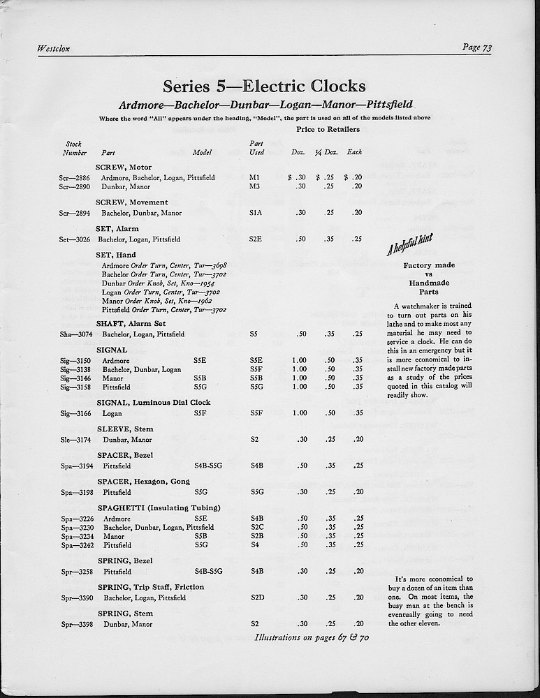 1950, First Aid for Injured Westclox; Westclox, Division of General Time Corporation, LaSalle, Illinois, USA > 73. 1950, First Aid for Injured Westclox; Westclox, Division of General Time Corporation, LaSalle, Illinois, USA; page 73