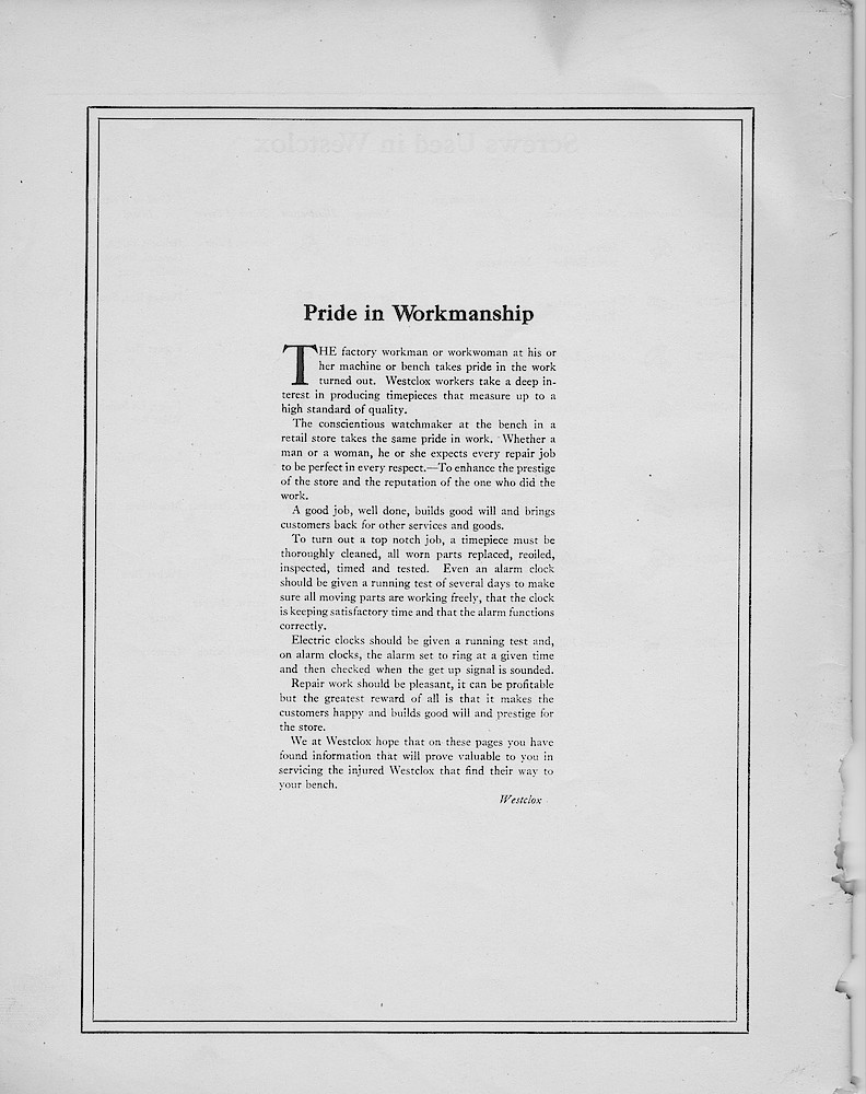 1950, First Aid for Injured Westclox; Westclox, Division of General Time Corporation, LaSalle, Illinois, USA > 96. 1950, First Aid for Injured Westclox; Westclox, Division of General Time Corporation, LaSalle, Illinois, USA; page 96