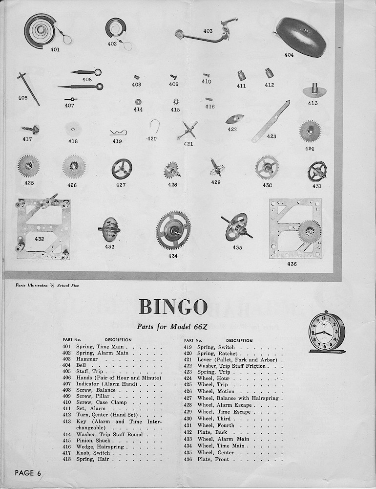 1943, Illustrated Catalog of Westclox Materials; Henry Paulson & Co.; 37 S. Wabash Ave.; Chicago > 6. 1943, Illustrated Catalog of Westclox Materials; Henry Paulson & Co.; 37 S. Wabash Ave.; Chicago; page 6