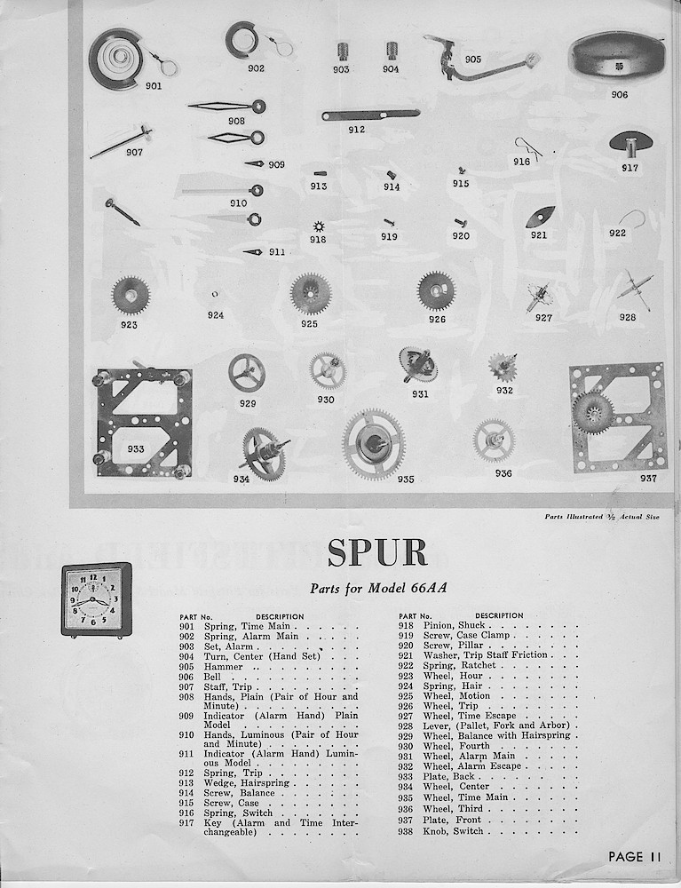 1943, Illustrated Catalog of Westclox Materials; Henry Paulson & Co.; 37 S. Wabash Ave.; Chicago > 11. 1943, Illustrated Catalog of Westclox Materials; Henry Paulson & Co.; 37 S. Wabash Ave.; Chicago; page 11