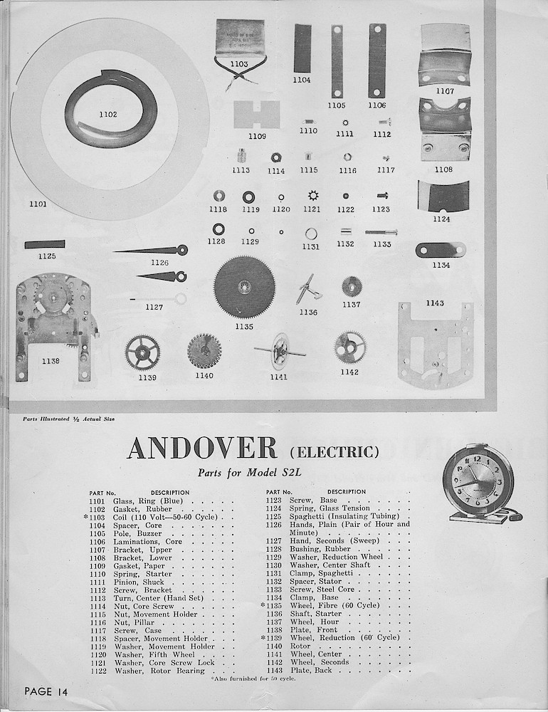 1943, Illustrated Catalog of Westclox Materials; Henry Paulson & Co.; 37 S. Wabash Ave.; Chicago > 14. 1943, Illustrated Catalog of Westclox Materials; Henry Paulson & Co.; 37 S. Wabash Ave.; Chicago; page 14