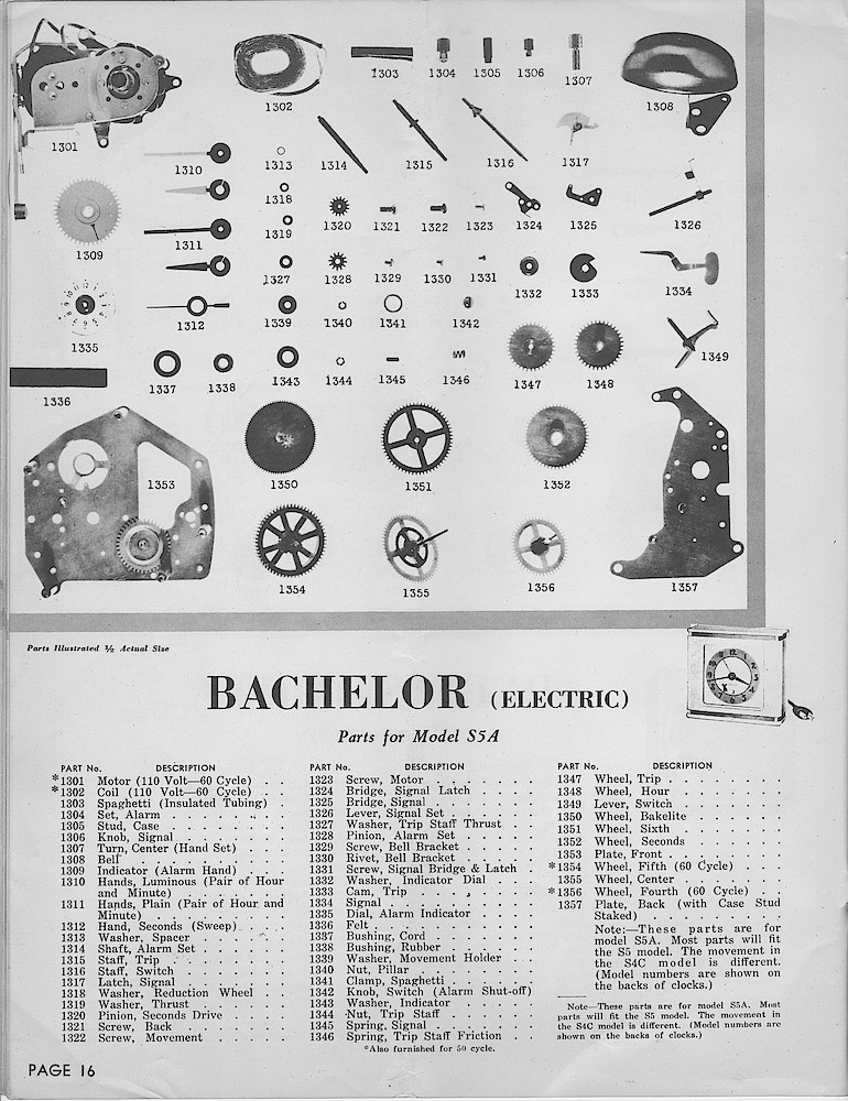 1943, Illustrated Catalog of Westclox Materials; Henry Paulson & Co.; 37 S. Wabash Ave.; Chicago > 16. 1943, Illustrated Catalog of Westclox Materials; Henry Paulson & Co.; 37 S. Wabash Ave.; Chicago; page 16