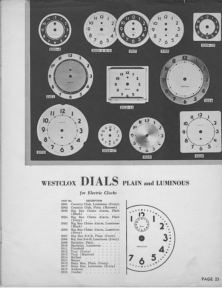 1943, Illustrated Catalog of Westclox Materials; Henry Paulson & Co.; 37 S. Wabash Ave.; Chicago > 23. 1943, Illustrated Catalog of Westclox Materials; Henry Paulson & Co.; 37 S. Wabash Ave.; Chicago; page 23