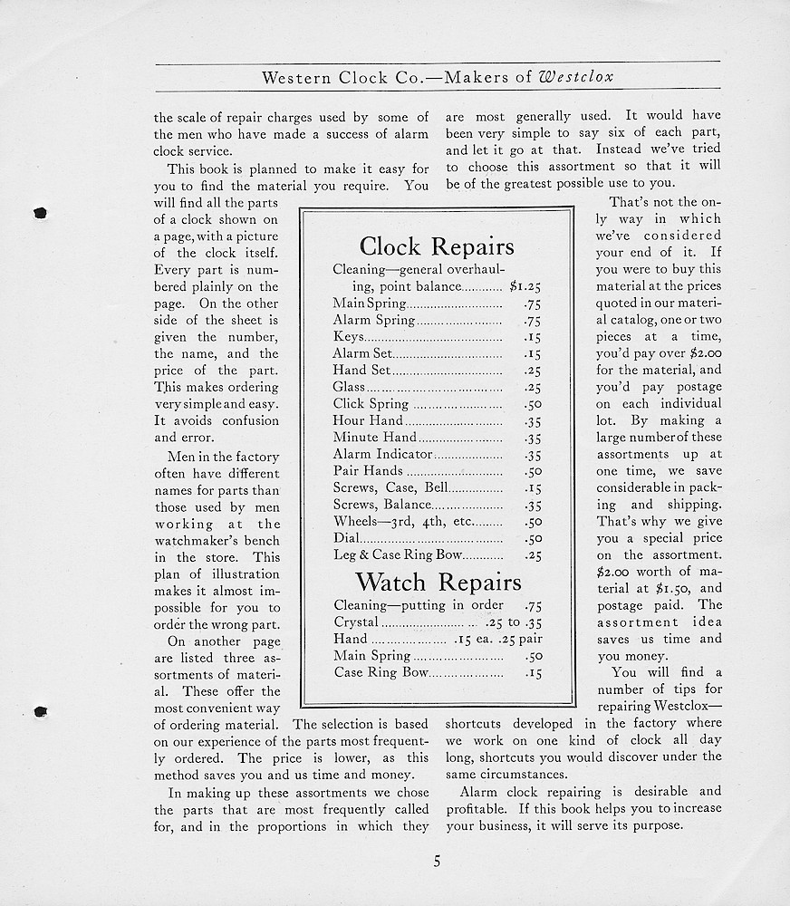 1919, First Aid for Injured Westclox, Western Clock Co. - Makers of Westclox; LaSalle - Peru; Illinois > 5. 1919, First Aid for Injured Westclox, Western Clock Co. - Makers of Westclox; LaSalle - Peru; Illinois; page 5