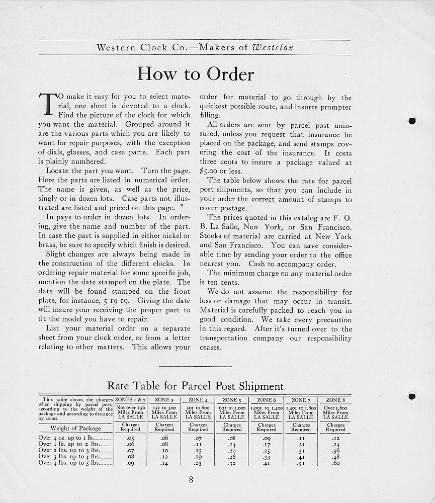 1919, First Aid for Injured Westclox, Western Clock Co. - Makers of Westclox; LaSalle - Peru; Illinois > 8. 1919, First Aid for Injured Westclox, Western Clock Co. - Makers of Westclox; LaSalle - Peru; Illinois; page 8