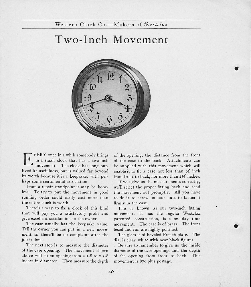 1919, First Aid for Injured Westclox, Western Clock Co. - Makers of Westclox; LaSalle - Peru; Illinois > 40. 1919, First Aid for Injured Westclox, Western Clock Co. - Makers of Westclox; LaSalle - Peru; Illinois; page 40