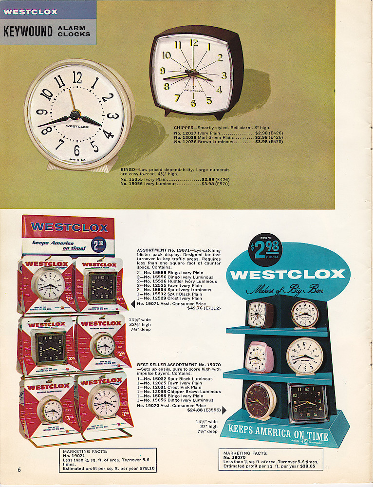 1963 - 1964 Westclox Clock and Watch Catalog, USA; Westclox; LaSalle - Peru Illinois > 6. 1963 - 1964 Westclox Clock and Watch Catalog, USA; Westclox; LaSalle - Peru Illinois; page 6