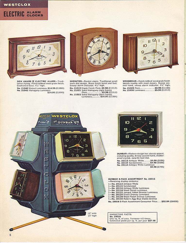 1963 - 1964 Westclox Clock and Watch Catalog, USA; Westclox; LaSalle - Peru Illinois > 8. 1963 - 1964 Westclox Clock and Watch Catalog, USA; Westclox; LaSalle - Peru Illinois; page 8