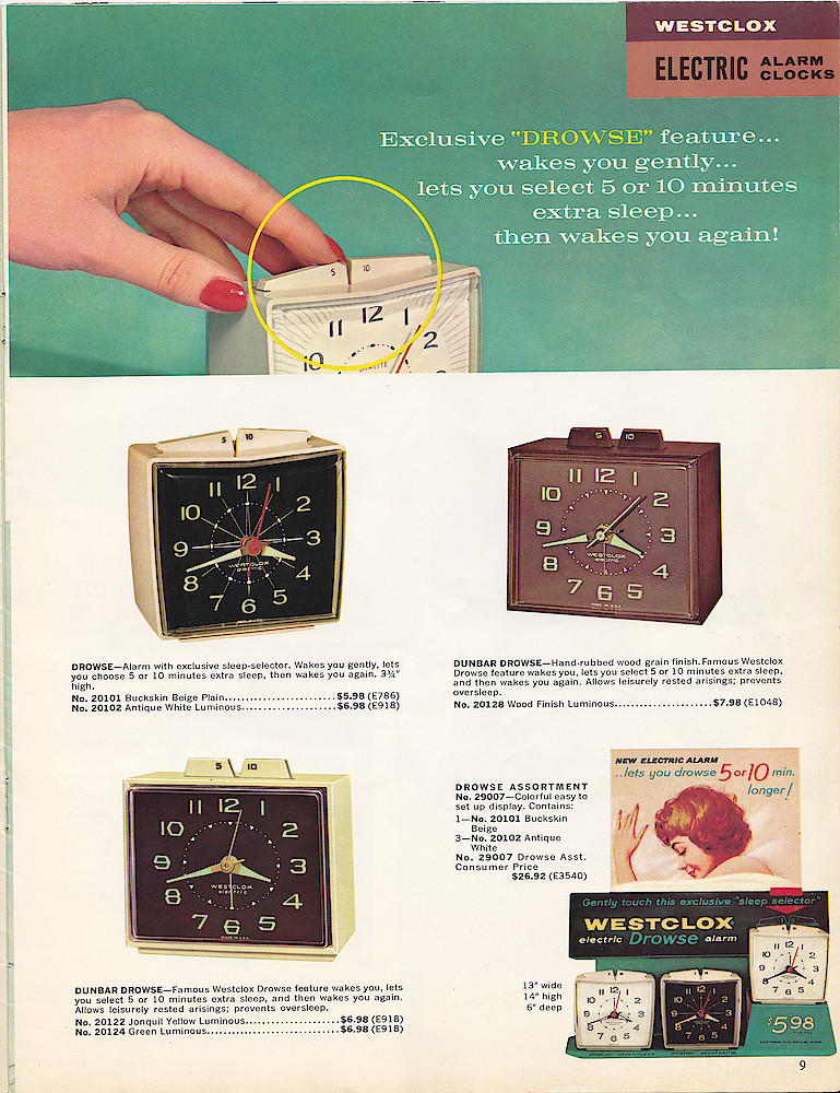 1963 - 1964 Westclox Clock and Watch Catalog, USA; Westclox; LaSalle - Peru Illinois > 9. 1963 - 1964 Westclox Clock and Watch Catalog, USA; Westclox; LaSalle - Peru Illinois; page 9