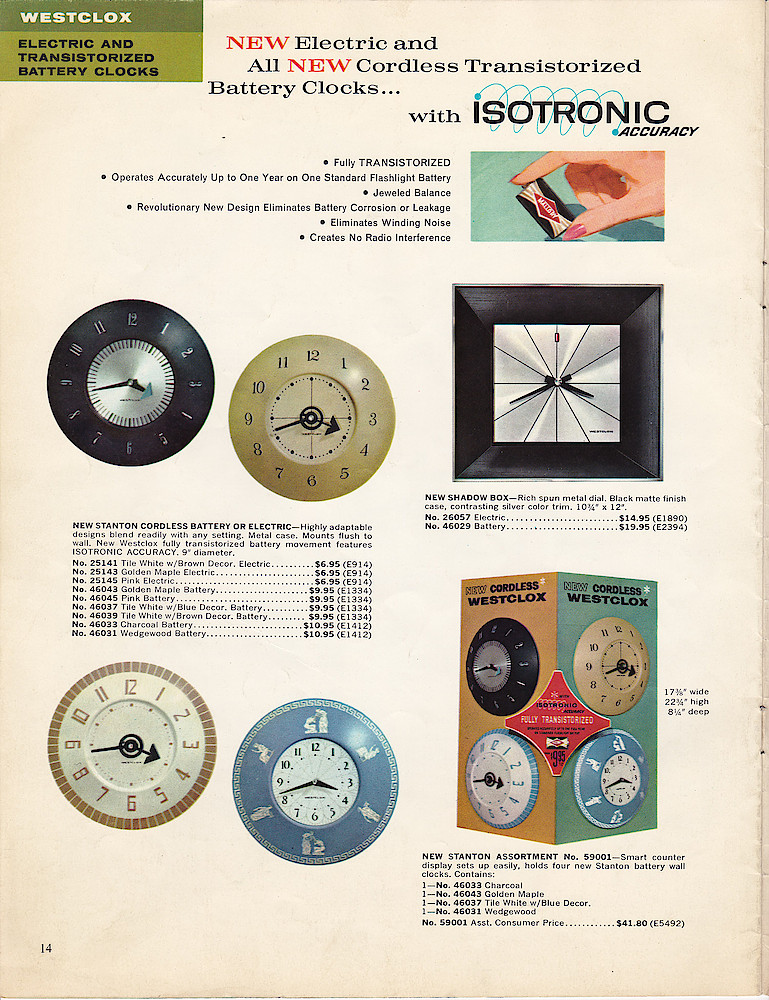 1963 - 1964 Westclox Clock and Watch Catalog, USA; Westclox; LaSalle - Peru Illinois > 14. 1963 - 1964 Westclox Clock and Watch Catalog, USA; Westclox; LaSalle - Peru Illinois; page 14