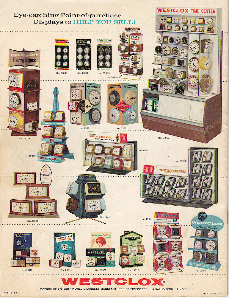 1963 - 1964 Westclox Clock and Watch Catalog, USA; Westclox; LaSalle - Peru Illinois > 20. 1963 - 1964 Westclox Clock and Watch Catalog, USA; Westclox; LaSalle - Peru Illinois; page 20