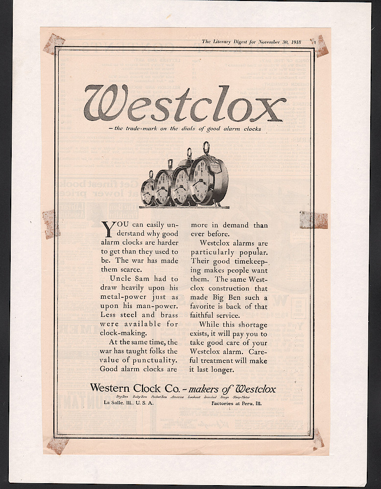 November 30, 1918 Literary Digest, p. 1