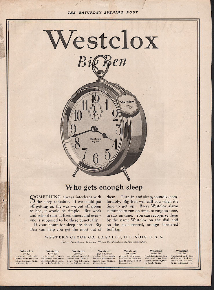 January 26, 1924 Saturday Evening Post, p. 1