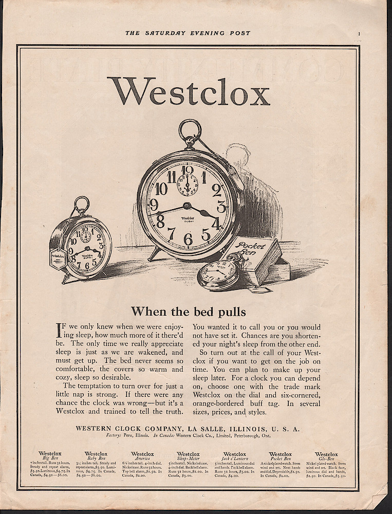 February 23, 1924 Saturday Evening Post, p. 1