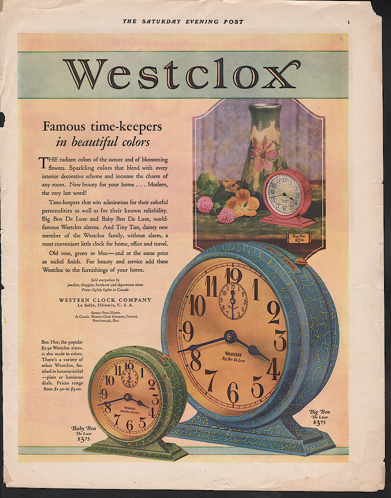 September 29, 1929 Saturday Evening Post, p. 1