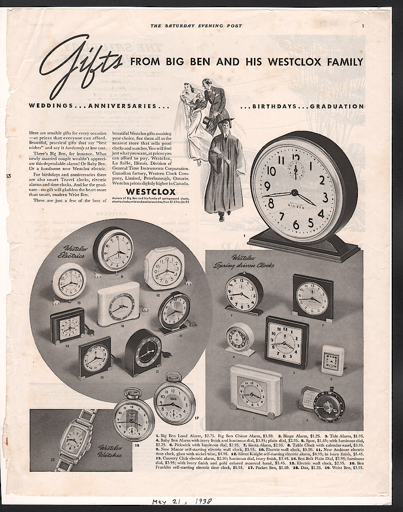 May 21, 1938 Saturday Evening Post, p. 1