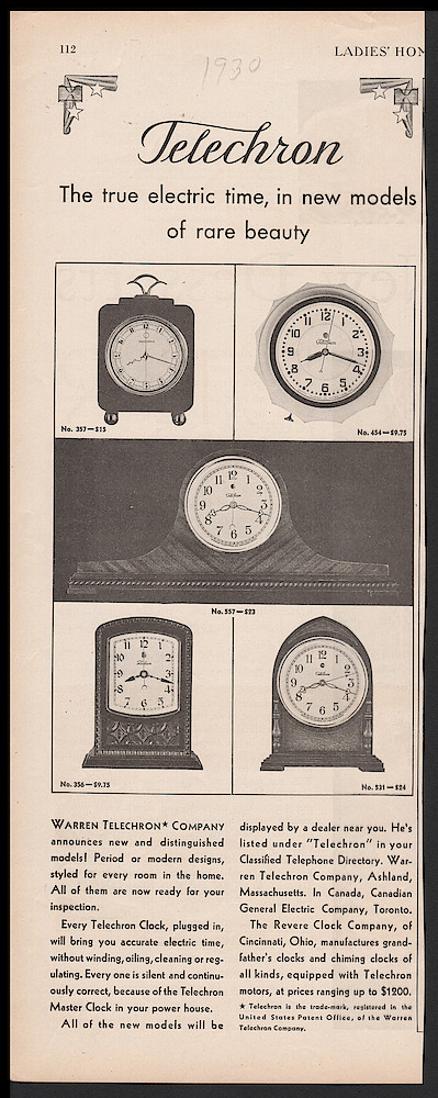 Year 1930 Ladies Home Journal, p. 112