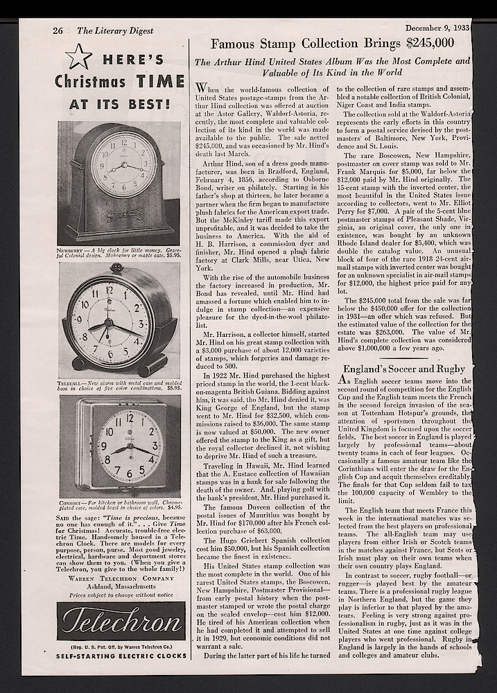 December 9, 1933 Literary Digest, p. 26