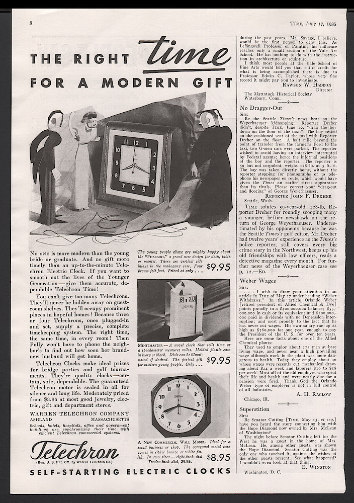 June 17, 1935 Time Magazine, p. 8