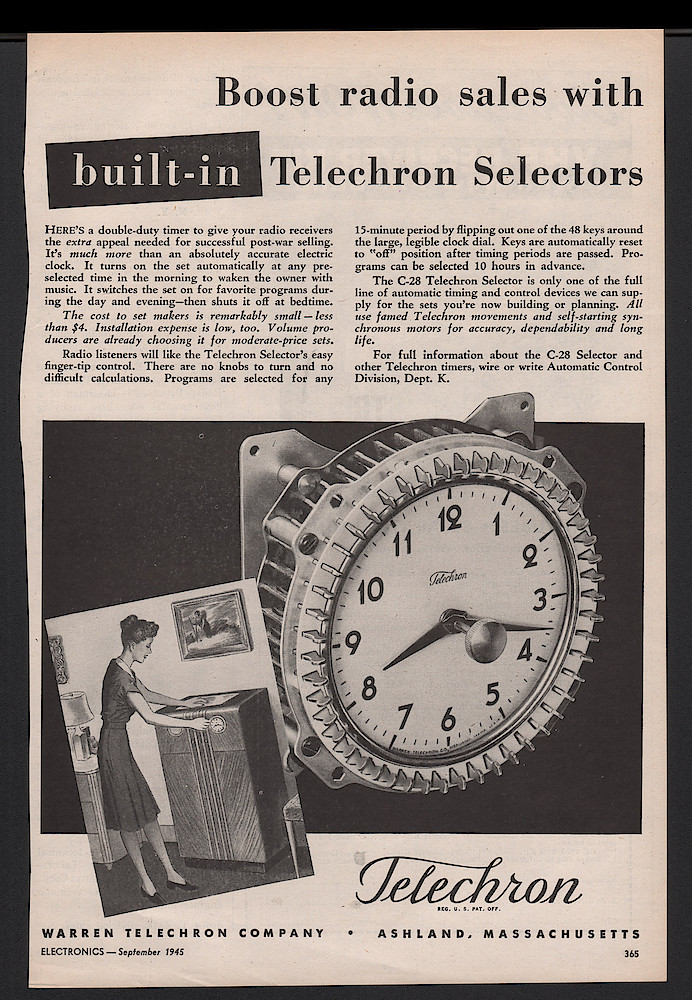 September 1945 Electronics Magazine, p. 365