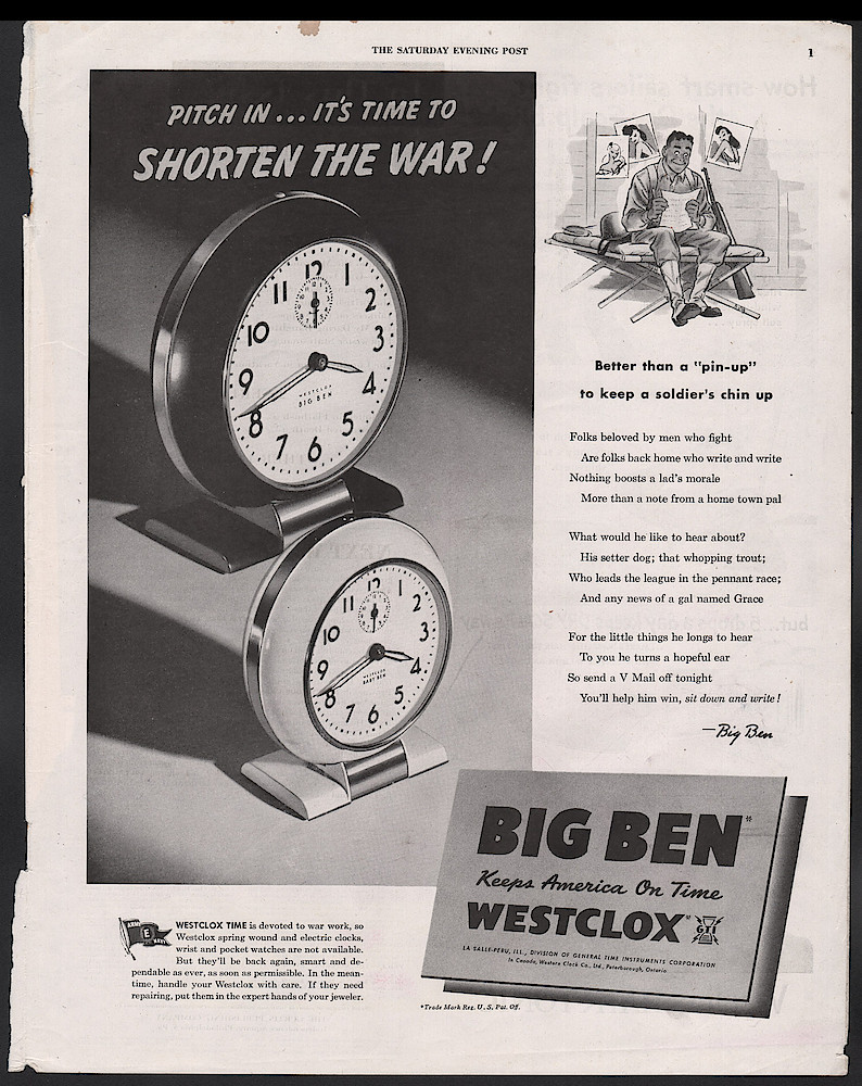 August 5, 1944 Saturday Evening Post, p. 1