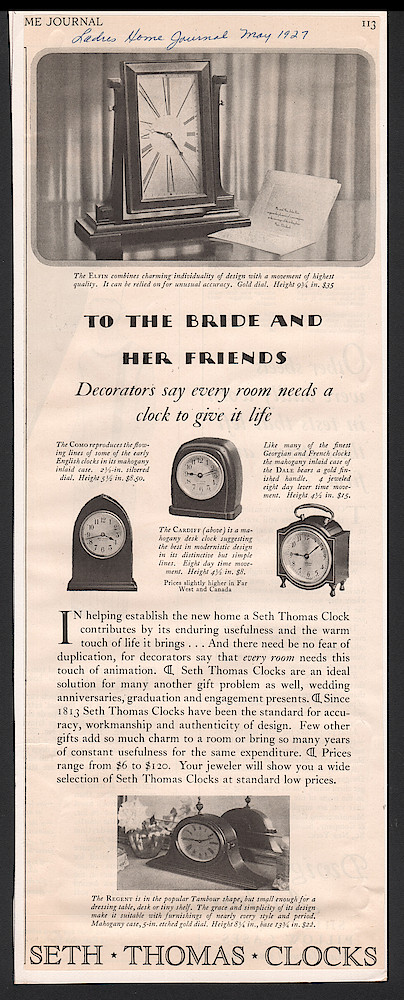 May 1927 Ladies Home Journal, p. 113