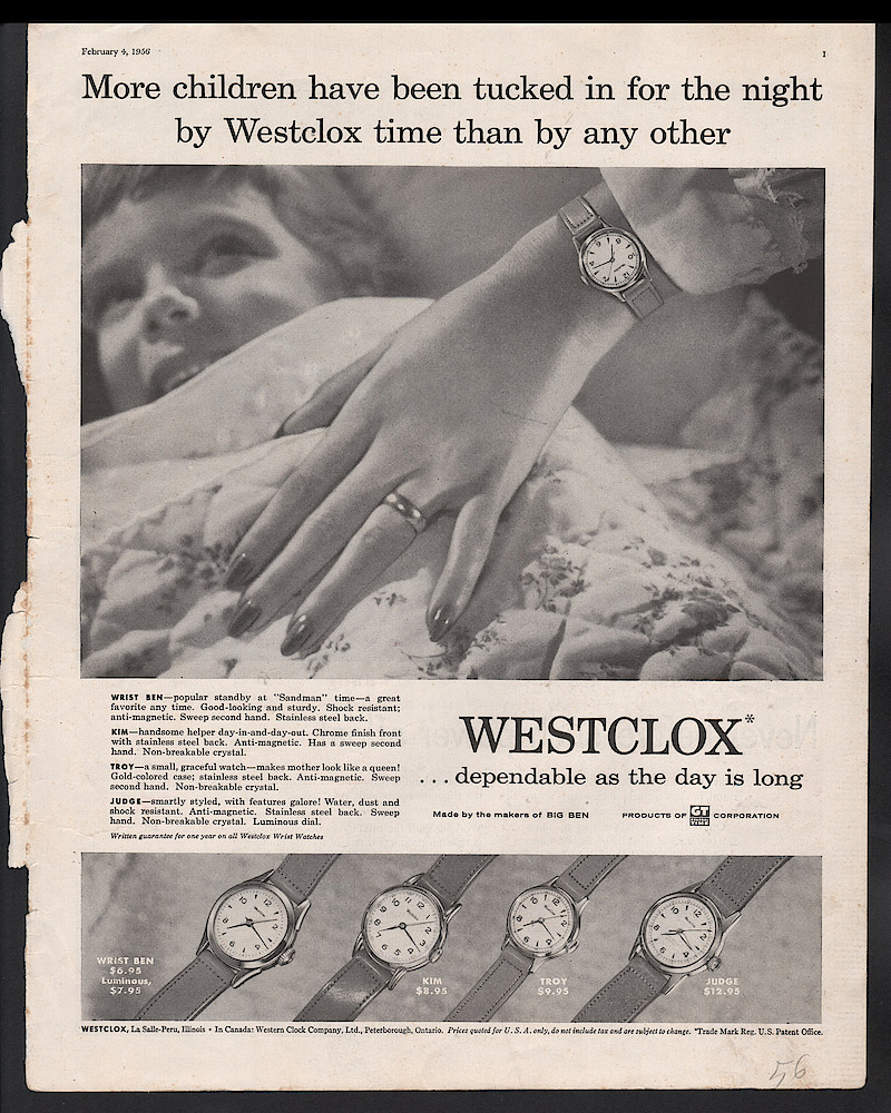 February 4, 1956 Saturday Evening Post, p. 1