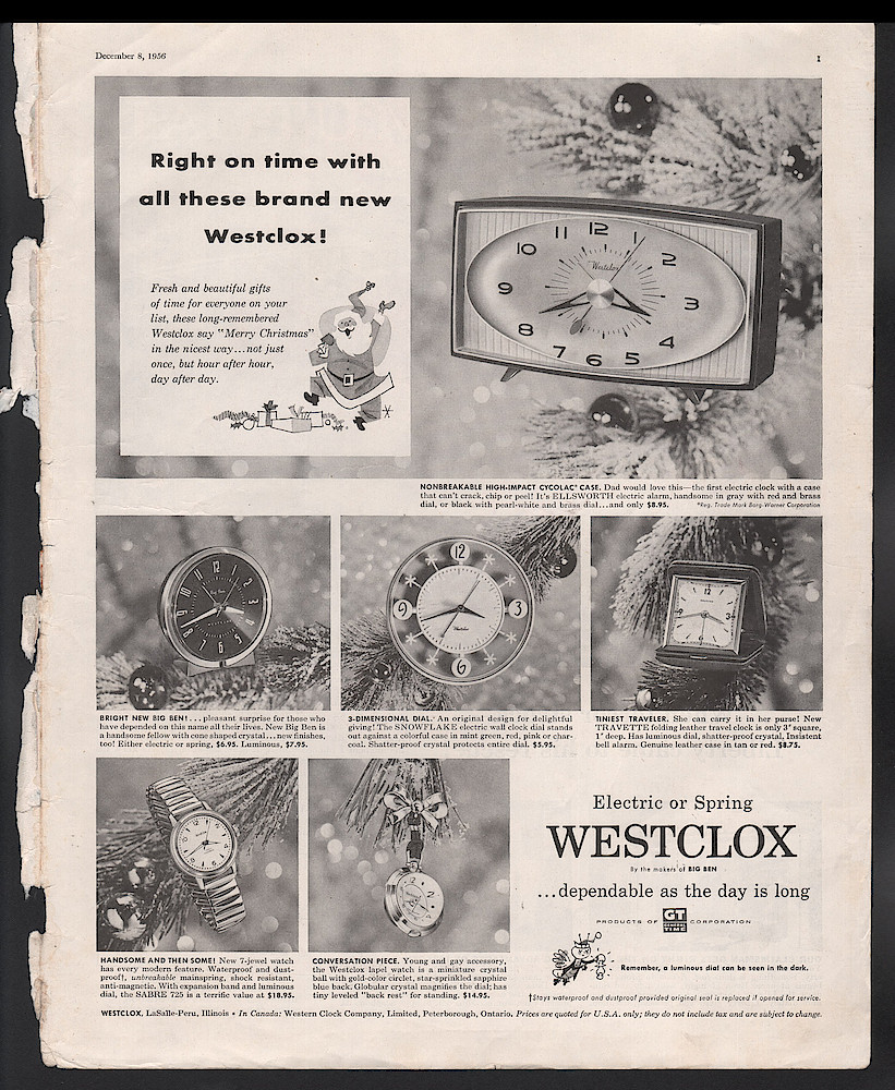 December 8, 1956 Saturday Evening Post, p. 1