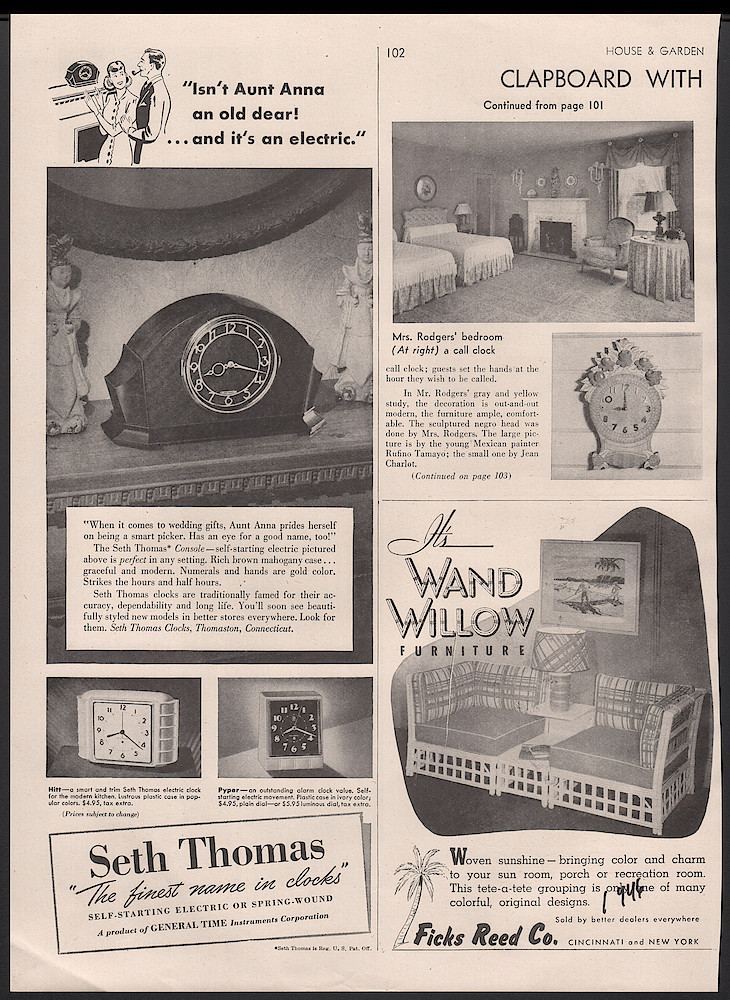 June 1946 House & Garden Magazine, p. 102