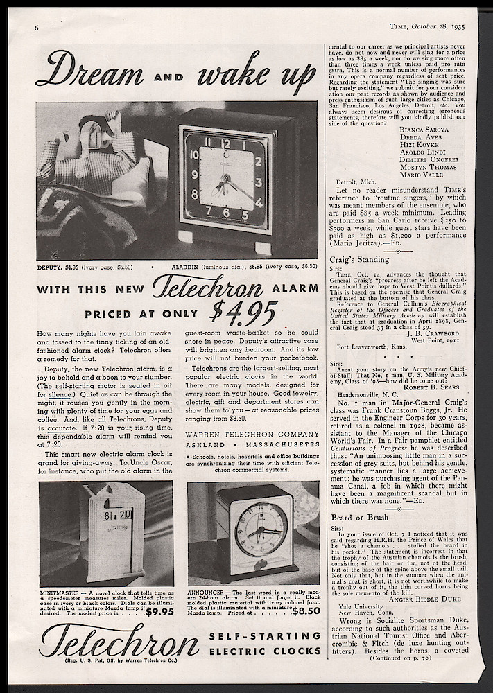 October 28, 1935 Time Magazine, p. 6