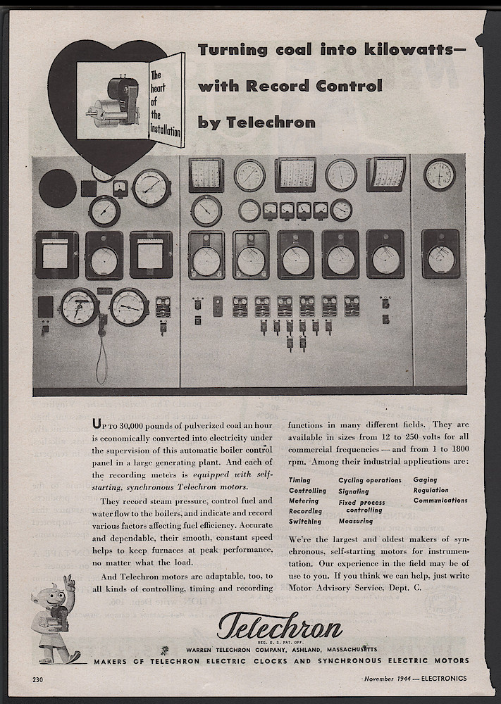 November 1944 Electronics Magazine, p. 230